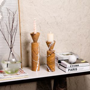 Marble Candle Holder Set - Model: KE5007BL & KE5007BS
